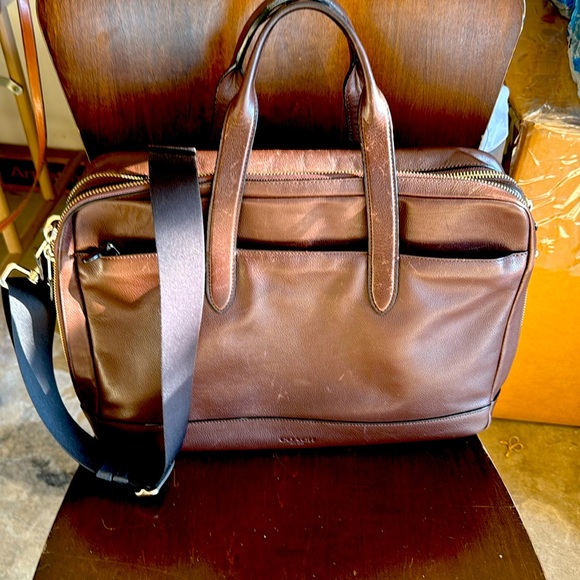 Coach Hamilton Commuter Briefcase Laptop Leather Crossbody Mahogany Brown F22528 - Picture 1 of 13